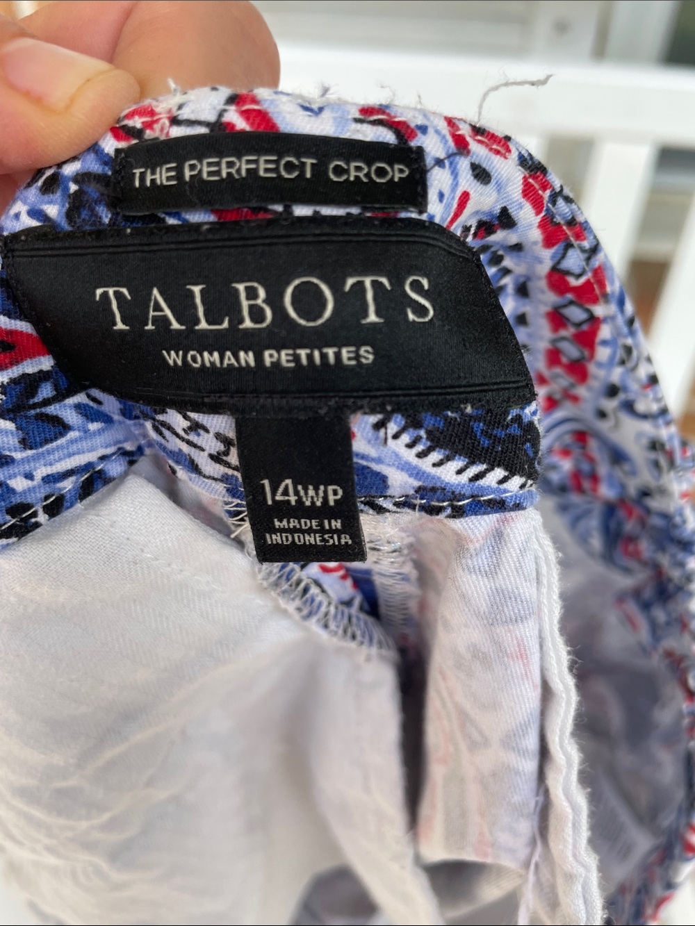July 4th Capris. Red/white/blue-Talbots Paisley Capris - Picture 2 of 11